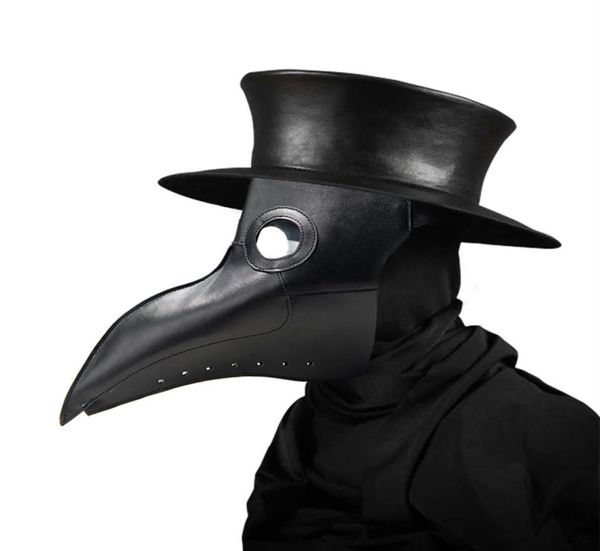 Nuove maschere da medico della peste Maschera da becco da medico Naso lungo Maschera operata da cosplay Maschera gotica in pelle retrò rock Maschera da becco di Halloween267v5941250