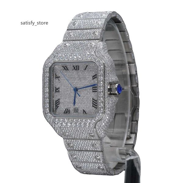 Nuovo Iced Out Tester Pass VVS Diamante naturale Orologio da polso con diamanti Moissanite di lusso in oro argento originale di alta qualità da uomo Hip Hop