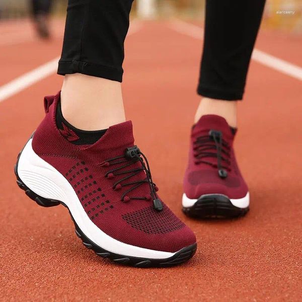 Scarpe casual Slip-on Sneakers nere lavorate a maglia Donna Tennis Sport Corsa Ragazza Bambino Sport Vzuttya Goth Unisex giapponese