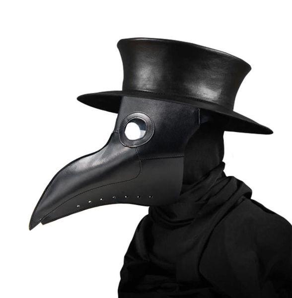 Nuove maschere da medico della peste Maschera da becco da medico Naso lungo Maschera operata da cosplay Maschera gotica in pelle retrò rock Maschera da becco di Halloween267v3653912