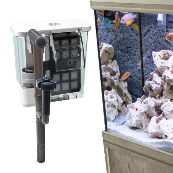 Zubehör Aquarium-Filter-Wasserfall zum Aufhängen an externer Sauerstoffpumpe, Wasserfilter, reine Wasserqualität für Aquarium, Mini-Filter