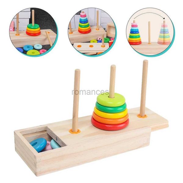 Ordinamento di giocattoli impilabili e impilabili Torre di Hanoi Arcobaleno Anello Macchina da costruzione Set di giochi con sensori Giocattoli Apprendimento precoce per bambini 24323