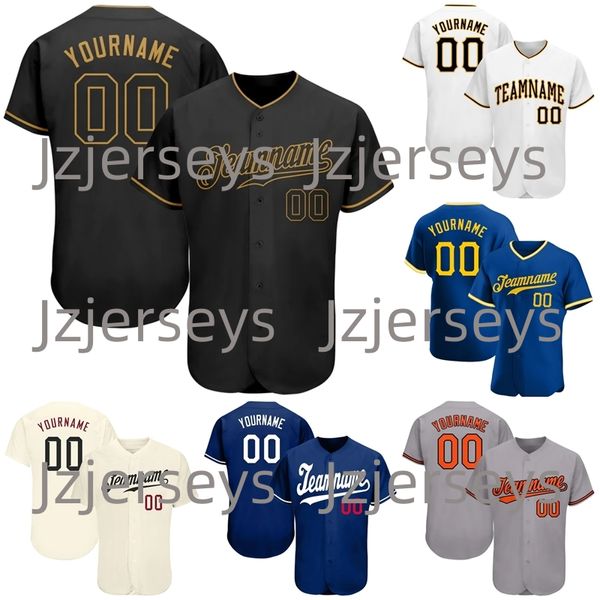 Jerseys de beisebol personalizadas oficiais Nome personalizado Número ED Baseball Uniforms Shirts For Men Mulheres Juventude