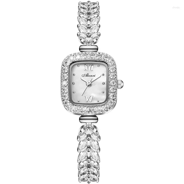 Наручные часы Элегантный браслет Женские часы Квадратный кристалл Маленький циферблат Светлый Роскошный модный универсальный