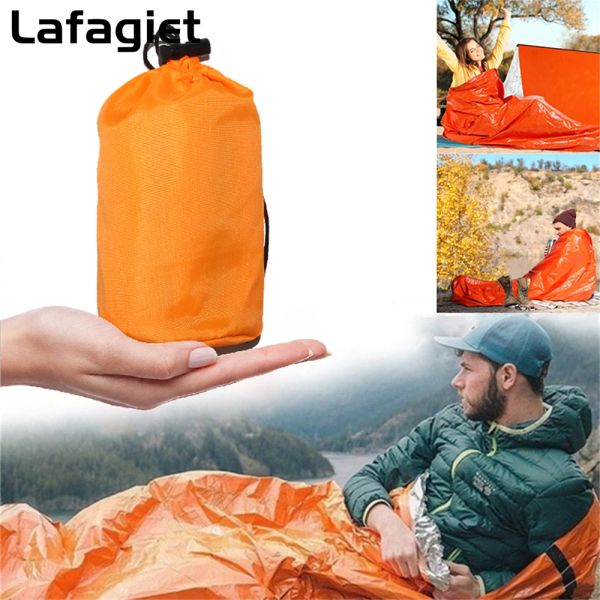 Survival-Notfallschlafsack, wasserdicht, leicht, Thermotasche, Wander- und Campingausrüstung, Thermosack, Erste-Hilfe-Rettungsset, Mylar-Decke