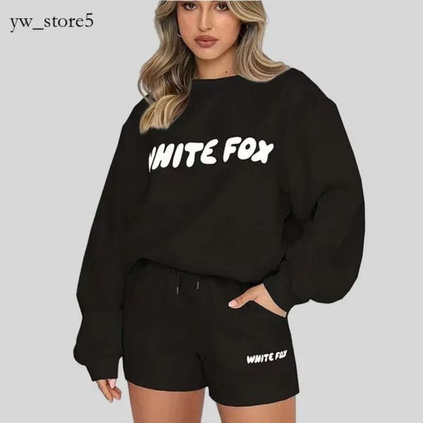 Mulher Whites Fox Hoodie Mulheres Tracksuit Hoodies Designer Womens Hip Hop Sweater Primavera Outono Shorts Moletons Set Fashionable Joggers Sporty 2 Piece Sets 1607