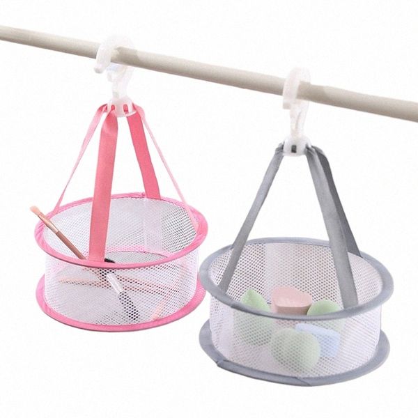 Pennello per trucco Rack di stoccaggio Organizzatore di stoccaggio Stendino Cesto per la biancheria Cesto appeso Beauty Egg Asciugatura Net Bag Hangable w7q2 #