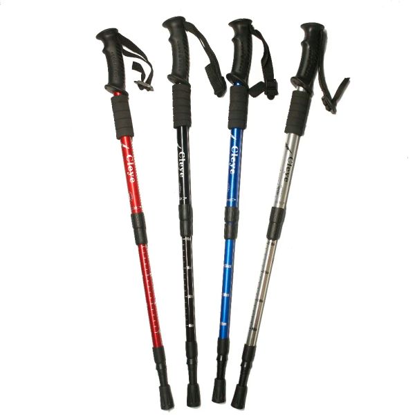 Sticks 2pcs/Paar Außenwanderungs -Anti -Stoßstangen Teleskope Trekking -Kletterstangen Ultraleichte LED -Wanderkasten Wanderkasten