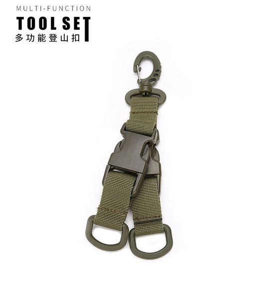 Kordeln, Schlingen und Gurtkabel Klettergeräte Gürtel Plastikschnalle Taktisch mti-funktionaler Snap Carabiner D-Ring Schlüsselkette Hi OTHSP