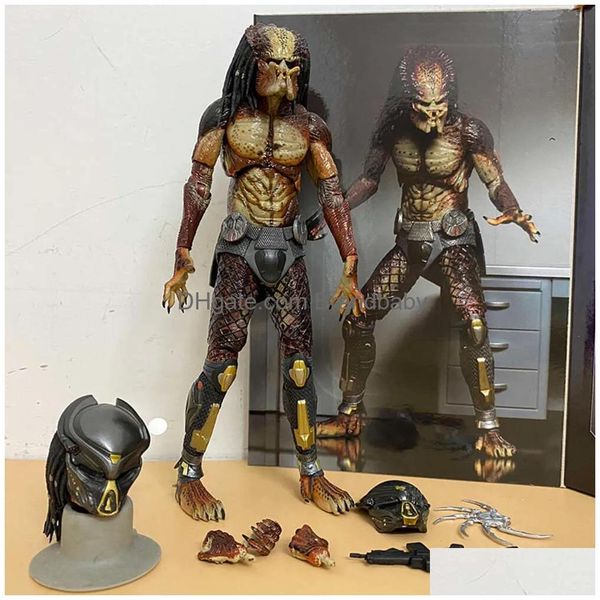 Jogos de novidades Trajes de mascote Neca Lab Escape Fugitive Predator Avp Alien Vs Masked Scar Celta Figura Chopper Figuras de ação Drop Del Dhojt