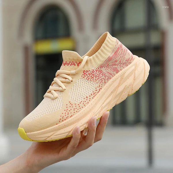 Casual Schuhe Laufen Sneaker Plus Größe 44 Männer Frauen Mode Stricken Mesh Atmungsaktive Höhe Erhöhte Flache Plattform Sport