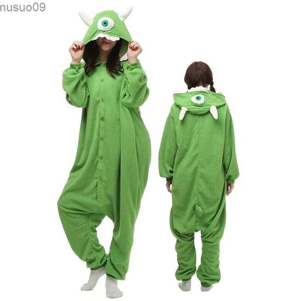 Abbigliamento da casa Mike Monsters Onesie Kigurumi Pomesti di cartone animato per donne Animali adulti Halloween Piajamas Costumi familiari Costumesl2403