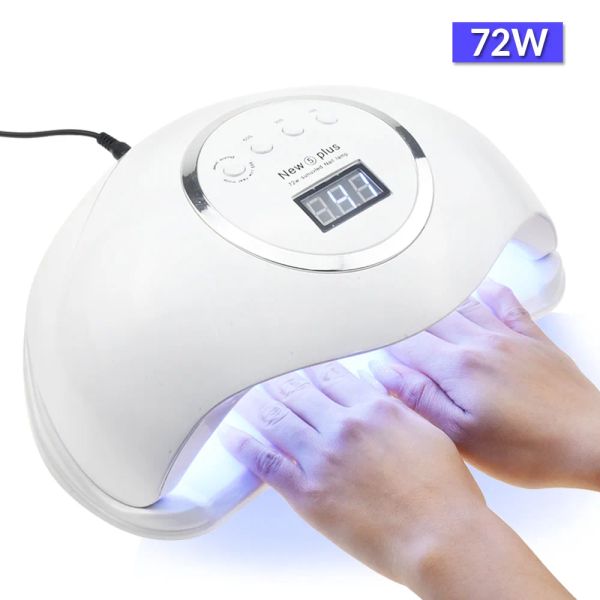 Essiccatori Lampada UV 72W New5 PRO Lampada per unghie a LED per manicure Lampada a due mani 36 pezzi Perline Led Asciugacapelli per la cura del gel per unghie Strumenti per lime per unghie