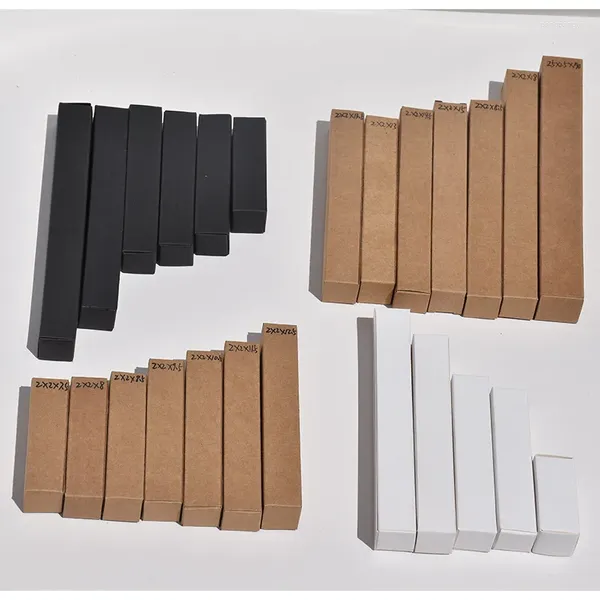 Depolama Şişeleri 100 PCS/LOT Siyah Beyaz Kraft Kağıt Kutusu Damla Kozmetik Parfüm Şişesi Esansiyel Yağ Ambalaj Hediye Kutuları Toptan