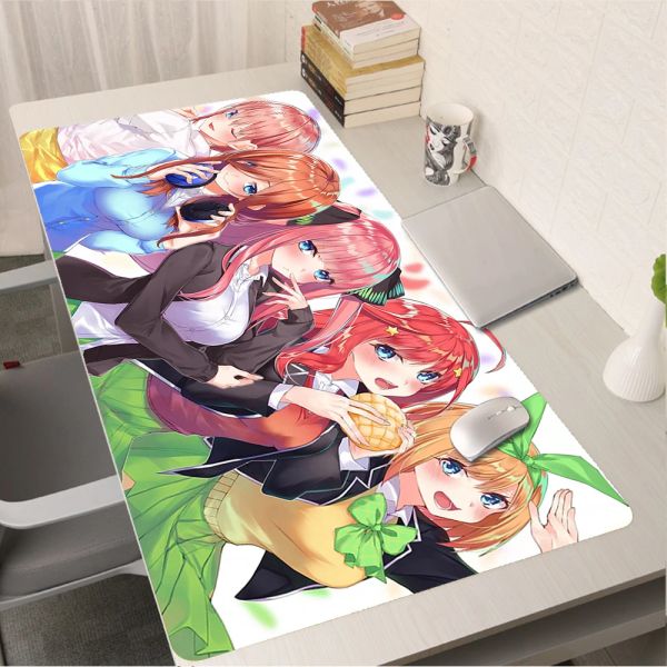 Pedler anime sevimli kız mousepad the mükemmel Quintuplets mouse ped pc gamer tam büyük hızlı oyun aksesuarları mousepad xxl