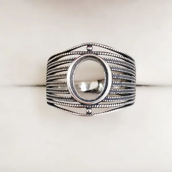Anéis de cluster 8 10mm 925 prata esterlina homens semi montagem bases em branco base em branco almofada anel configuração jóias descobertas diy (sem pedra) a4393