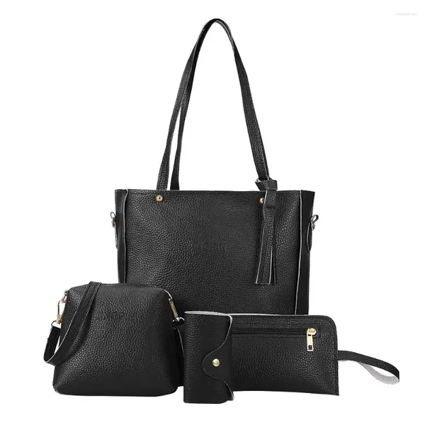 Сумки на плечо, комплект из 4 женских сумок, модная женская сумка 2024 года, кошелек и сумка, сумка-тоут из четырех предметов