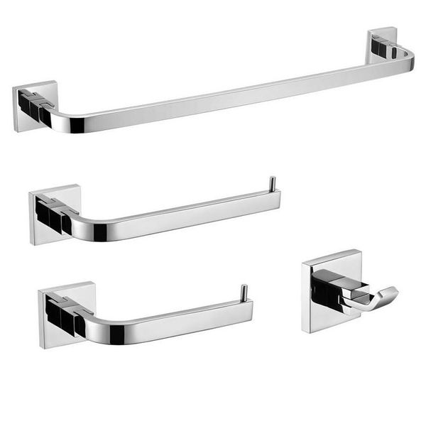 Set di accessori da bagno Argento cromato Accessori da bagno Vite Portasciugamani a parete Ganci per accappatoio Portarotolo di carta igienica Acciaio inossidabile D Ot87T