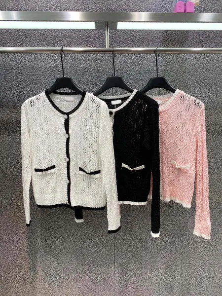 Nova primavera verão camisola de malha feminina cardigan o pescoço único breasted manga longa doce malhas