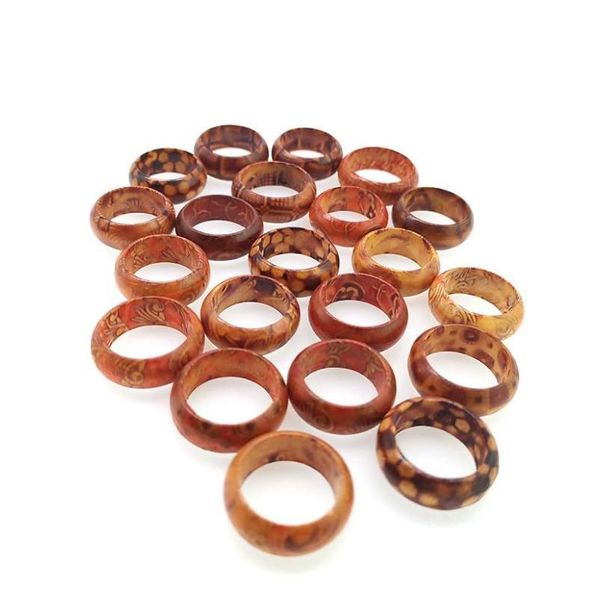 Anéis de cluster Mix estilos artesanais artesanato homens mulheres moda natural banda de madeira festa jóias presentes gota entrega anel dh7aq