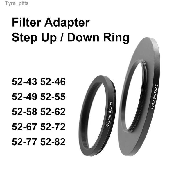 Outros filtros de lentes O anel adaptador de filtro de lente de câmera com anéis de metal superior e inferior de 52 mm 43 46 49 55 58 62 67 72 77 82 mm é usado para tampas de lentes UV ND CPL, etc.