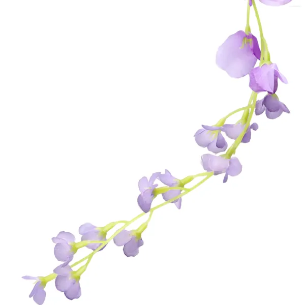 Fiori decorativi 12 pezzi Glicine artificiale Edera appesa Vite Ghirlanda di fiori di seta finta Viola Arco di nozze Decorazione Foglia di pianta finta