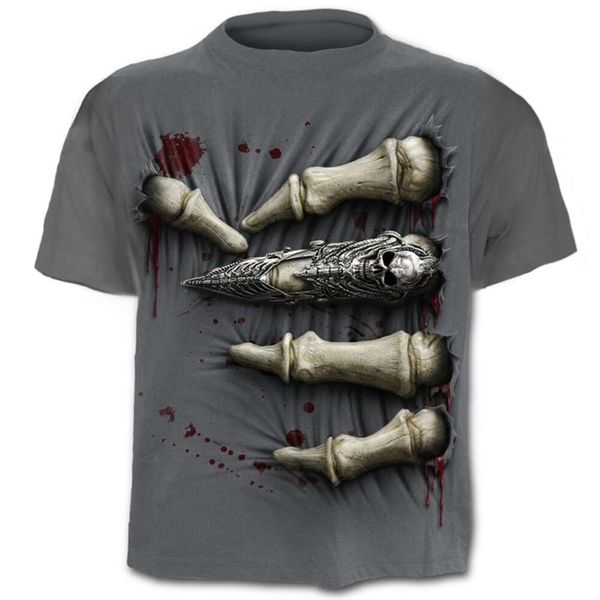 Neues, trendiges und modisches Herren-T-Shirt mit Magic Grab-Aufdruck, kurzärmelig und gruselig