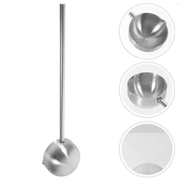 Colheres bateu a colher sopa escada de aço inoxidável aço de aço de cozinha gadget fosco ferramenta de água balde de chuveiro de metal