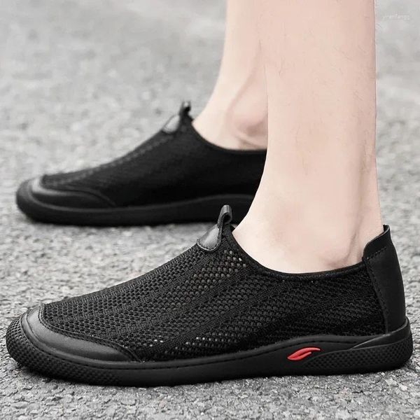 Scarpe casual da uomo 2024 Slip On di alta qualità Vulcanize Autunno Solid Net Panno Traspirante Sport con tacco basso Uomo