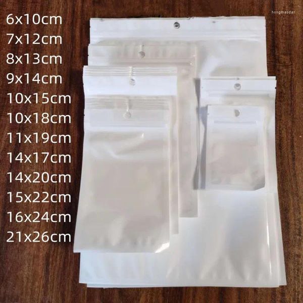 Bolsas de armazenamento 50pcs/lote de telefone móvel branco acessórios de cabo saco selo