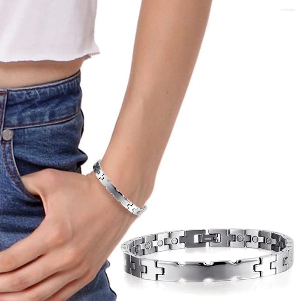 Charm Armbänder Rainso Edelstahl Magnetische Armband Für Frauen Gesundheit Armreifen Männer Schmuck Klassische Paar Armband 2024 Geschenke Drop