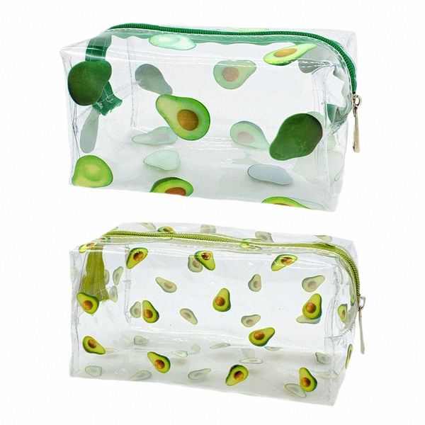 Fruit Abacate Travel W Bag Transparente Pincéis de Maquiagem Titular Pequeno À Prova D 'Água Multi-functi para Mulheres Meninas Pen Storage Case y0nR #