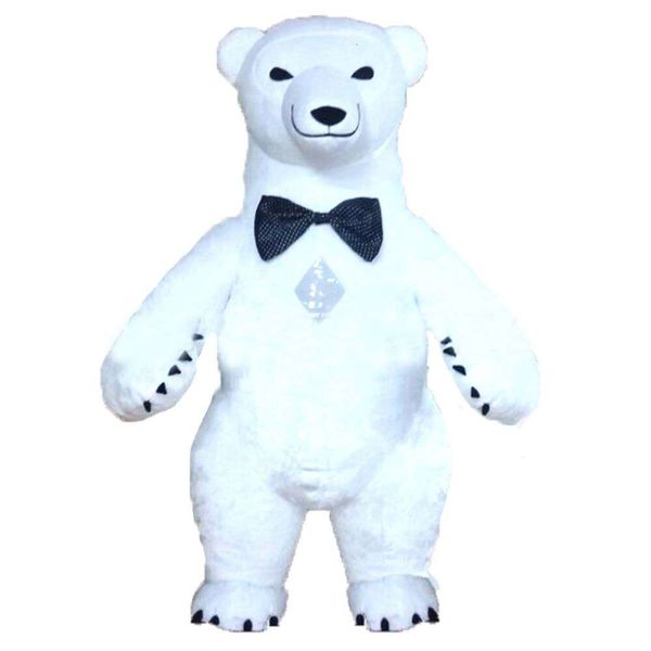 Costumi mascotte 2,6 m Gigante Iatable Orso bianco Costume Taglia adulto Completo Completo Pelliccia Peluche Blow Up Outfit Animale mascotte per eventi