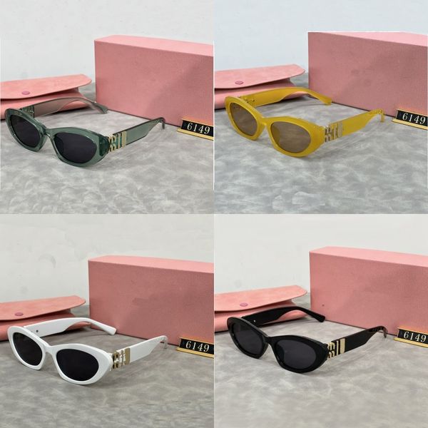 Klassische Mui Mui Damen-Sonnenbrille, adumbral vergoldet, Buchstabe, Spiegelbeine, Brille, optisch, Designer, edler Charme, Lünetten, Katzenauge, PC-Material, Schutzbrille, Neuigkeiten, hg137 C4