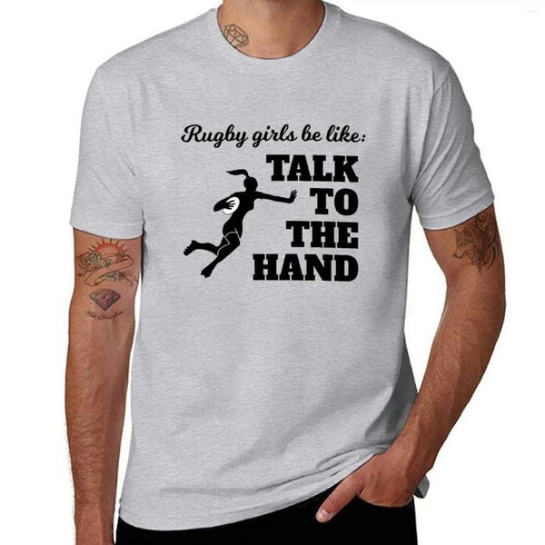 Мужские топы на бретелях, подарочная футболка для девочек «Говорите с рукой», футболка на заказ, футболки с рисунком, мужские футболки в комплекте