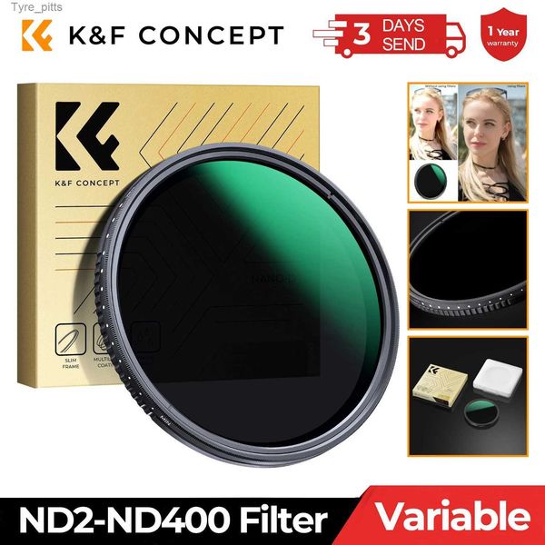 Filtri K F Concept ND2-ND400 Filtro variabile 1-9 marce con 24 strati di rivestimento nano Vetro ottico da 49-82 mm adatto per filtri per obiettivi fotografici Nikon CanonL2403