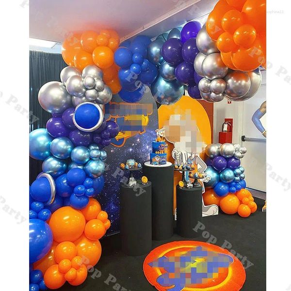 Party-Dekoration, 135 Stück, silberblau, 1. Geburtstag, Luftballons, Hochzeitstag, Ballonbogen-Set, Babyparty, Abschlussfeier, Geschlechtsoffenbarung