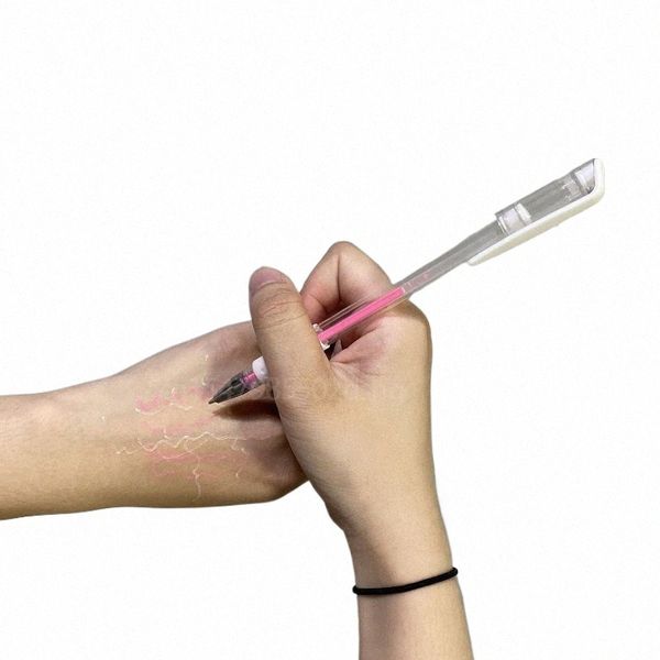 50 stücke Rosa Tattoo Marker Stift Weiß Brauen Stift Augenbrauen Stift für Permanent Make-Up Augenbrauen Lip Scribe Tool Pmu Accory liefert 248t #