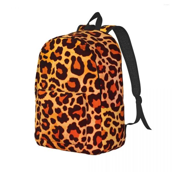 Zaino con stampa alla moda Zaini da viaggio con animali leopardati. Borse da scuola per adolescenti e streetwear. Zaino leggero dal design