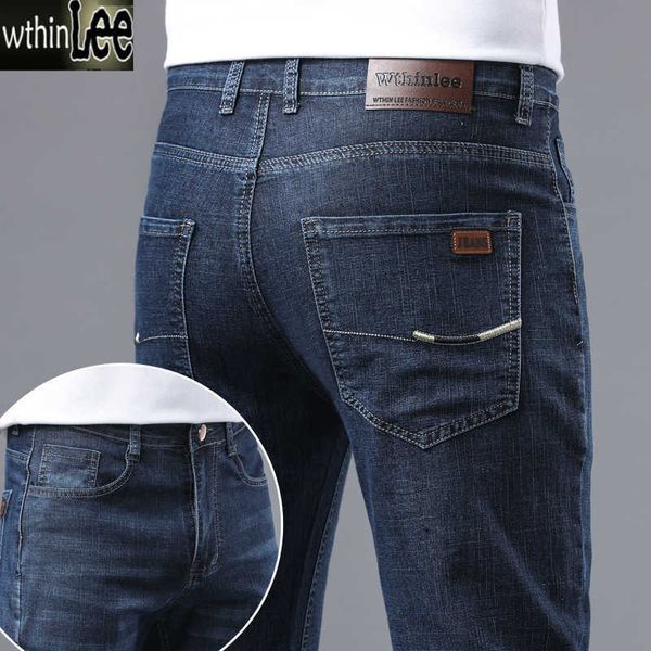 2024 весна и осень, новые джинсы Lee Jeans, мужские прямые свободные эластичные деловые повседневные брюки, мужские брюки