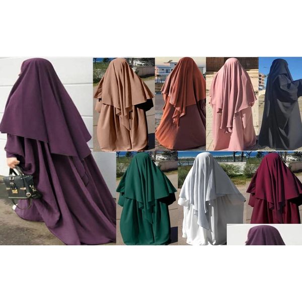 Andere Bekleidung Ramadan Muslim Long Khimar Frauen Hijab Drs Er Gebetskleidungsstück mit Kapuze Jilbab Abaya Islam Kleidung Niqab Djellaba Femme336 Ot30W