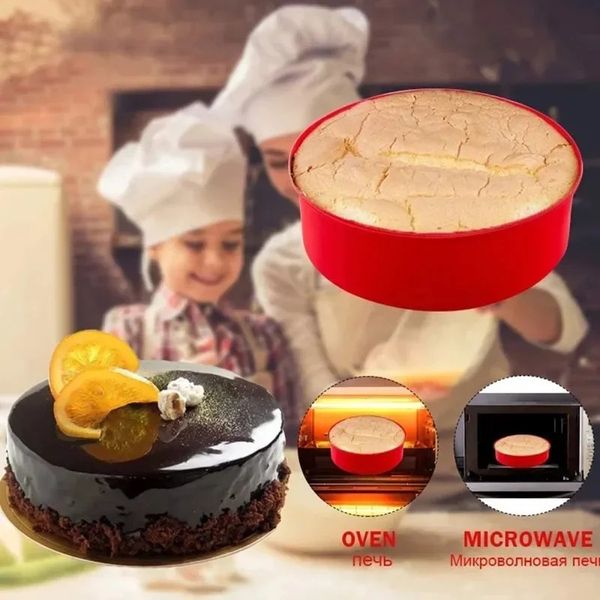 Stampo in silicone rotondo caldo Teglia antiaderente Torta a strati Mousse Stampo per cilindro fondente per pasticceria Accessori da cucina per pasticceria