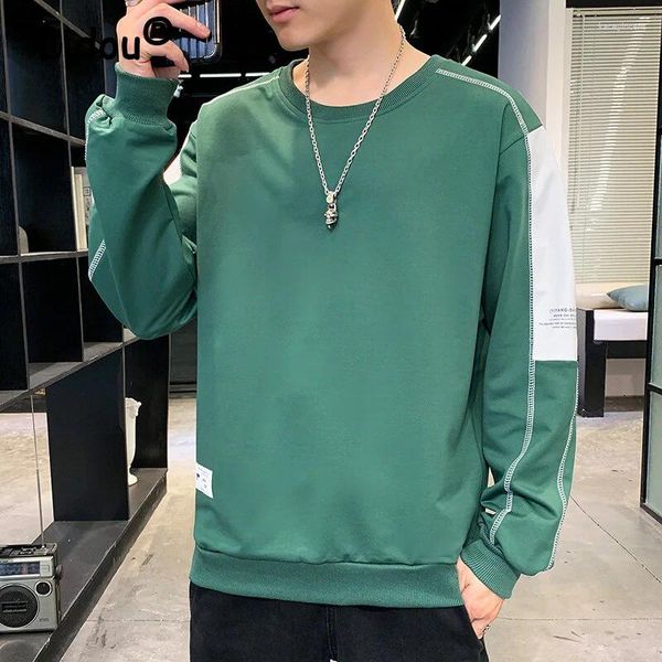 Erkek Hoodies Sonbahar Moda Koreli Casual Kontrast Renk Sokak Giyim Sweatshirt Erkekler İçin Yüksek Kalite Uzun Kollu Külot Tops Sudaderas