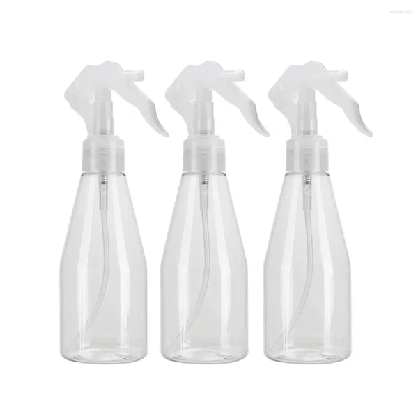 Bottiglie di stoccaggio 3 pezzi Flacone spray vuoto Trasparente Dispenser riutilizzabile per la pulizia delle mani Spruzzatore a nebulizzazione a prova di perdite per piante da giardino (Bianco