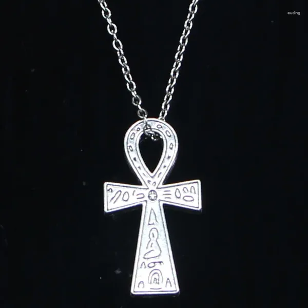 Catene 20 pz Collana di moda 39x21mm Ankh egiziano Simbolo di vita Pendenti Corto Lungo Donna Uomo Colar Regalo Gioielli Girocollo