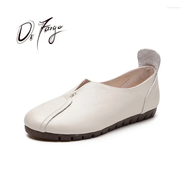 Sapatos casuais drfargo 2024 mulheres mocassins deslizamento em sola macia motorista de couro genuíno apartamentos antiderrapante mujer zapato tamanho 35-42