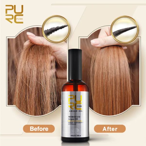 Tedaviler Purc Fas Argan Yağı Onarım için 100ml Hasar Saç Nemlendirici Saç Besleyici Keratin Tedavisi Saç Yağı