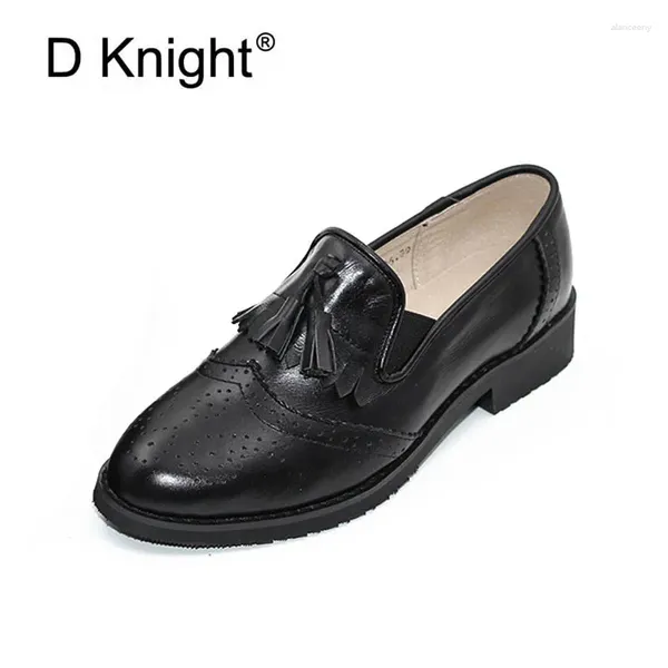 Casual Schuhe Echtes Leder Frauen Bullock Oxford Mode Damen Slip-on Britischen College Vintage Kuh Loafers