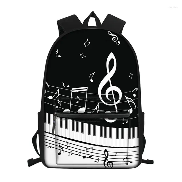 Sacos escolares Música Nota Piano Crianças Mochila para Adolescentes Meninas Crianças Ombro Scool Bag Bagpack Mulheres Mochila