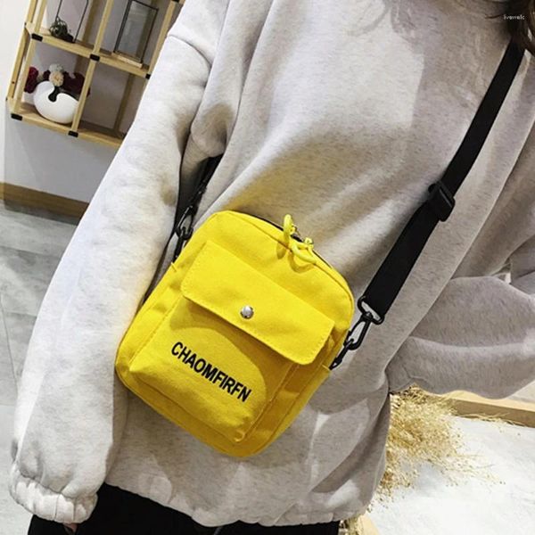 Borse a tracolla 2024 Borsa per ragazze Tela Cartelle casual Shopper Studente Cerniera Borse a tracolla Organizzatore Telefono Fanny Pack Borse da donna